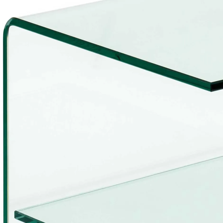 Wohnen 40x60x40 Glastisch auf Rollen modern - Heuser