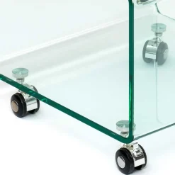 Wohnen 40x60x40 Glastisch auf Rollen modern - Heuser