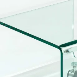 Wohnen 40x60x40 Glastisch auf Rollen modern - Heuser