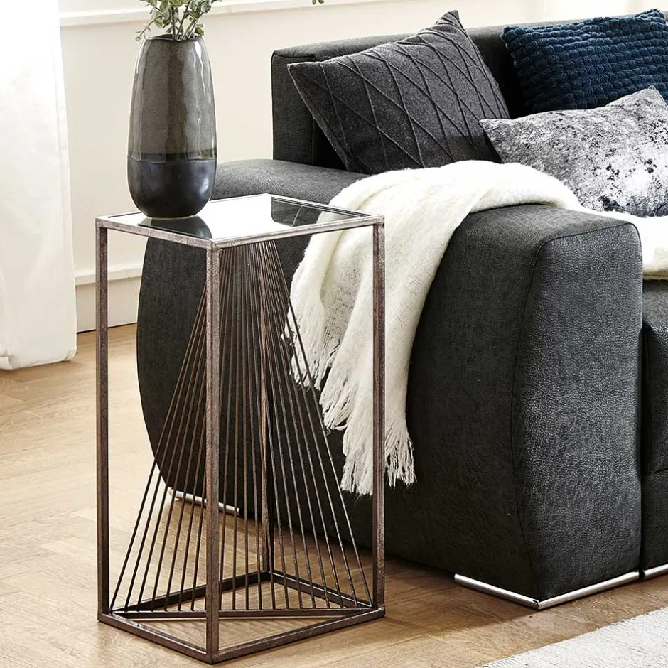 Wohnen 30x60x30 Glastisch mit Metallgestell - Tyrcio