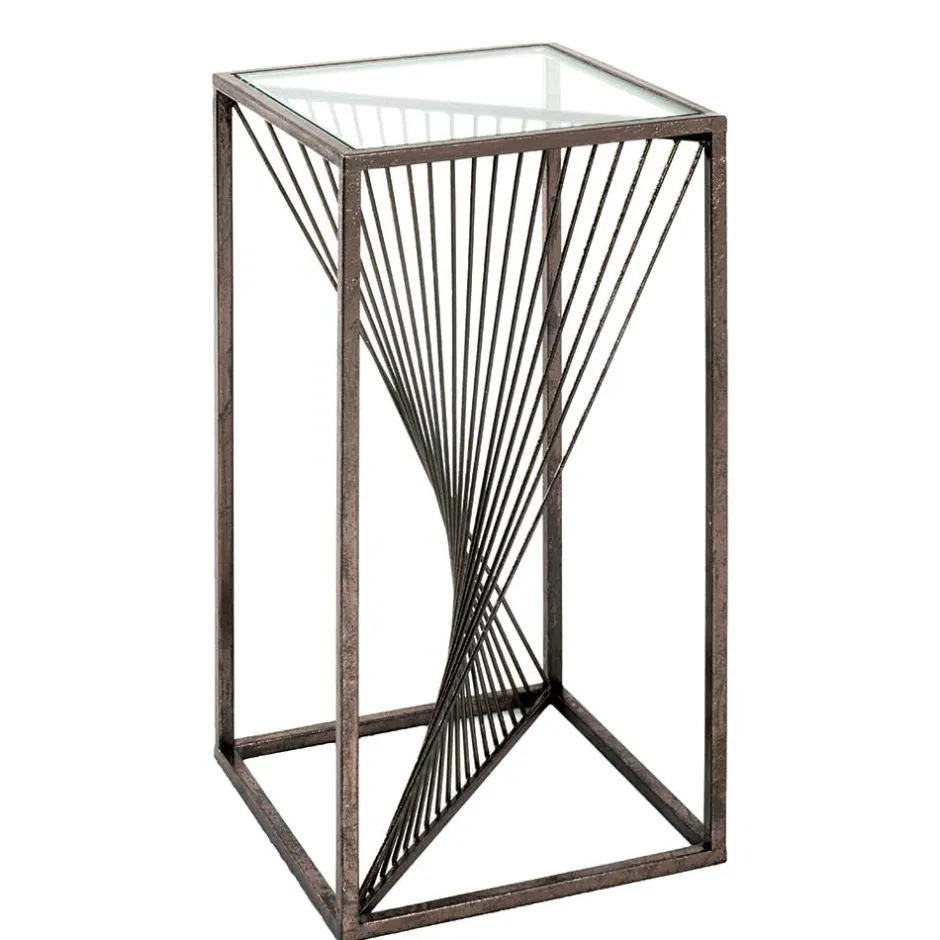 Wohnen 30x60x30 Glastisch mit Metallgestell - Tyrcio