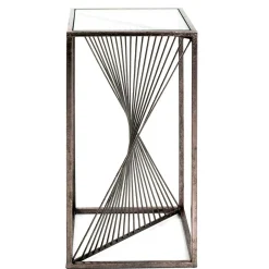 Wohnen 30x60x30 Glastisch mit Metallgestell - Tyrcio