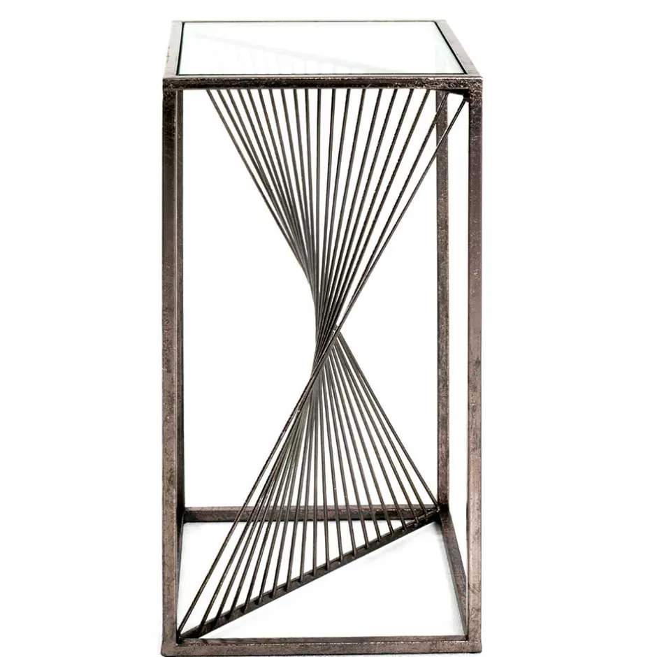 Wohnen 30x60x30 Glastisch mit Metallgestell - Tyrcio