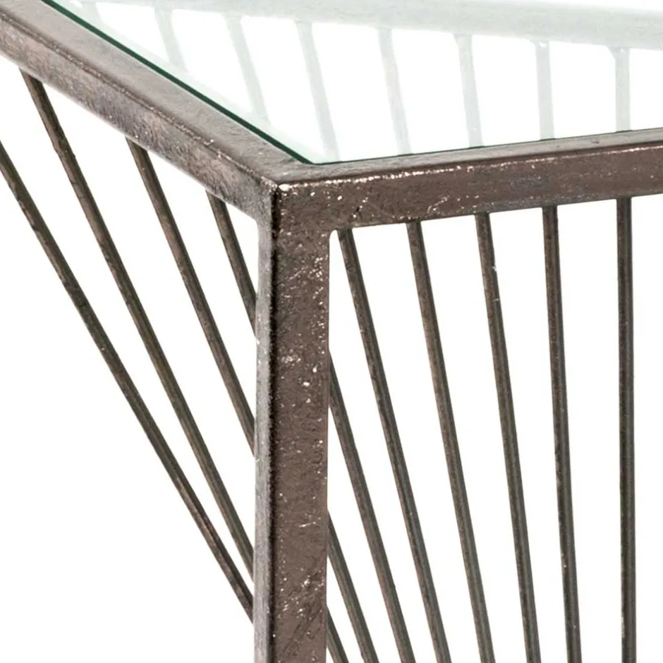 Wohnen 30x60x30 Glastisch mit Metallgestell - Tyrcio