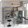 105x175x208 Graues Hochbett mit Schreibtisch - Wevera^Wohnen Best