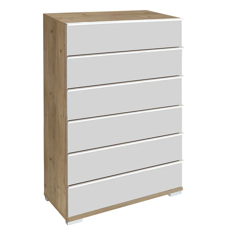 75x120x42 Große Hochkommode mit sechs Schubladen - Nuetran^Wohnen Clearance