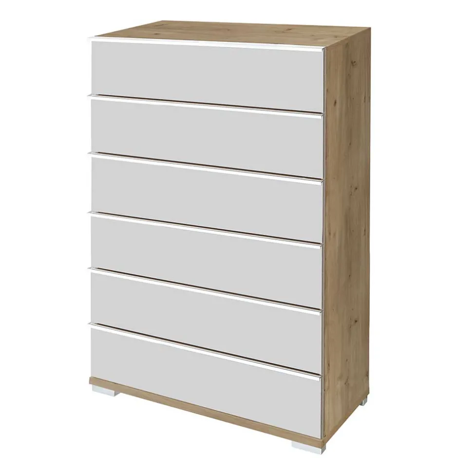 75x120x42 Große Hochkommode mit sechs Schubladen - Nuetran^Wohnen Clearance