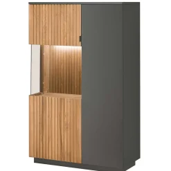92x152x40 Highboard in Anthrazit & Eiche Bianco - Cruzca^Wohnen Clearance