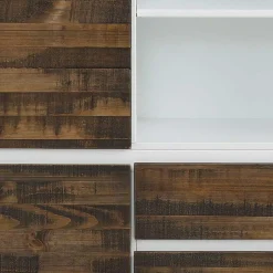 Wohnen 100x120x35 Highboard in Weiß & Kiefer dunkel - Chihu