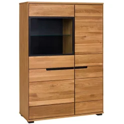 Wohnen 102x148x42 Highboard mit Glas Einsatz - 4-türig - Sennya