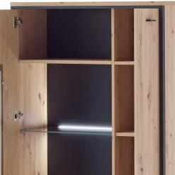 93x142x38 Highboard mit Glaseinsatz - Nikdus^Wohnen