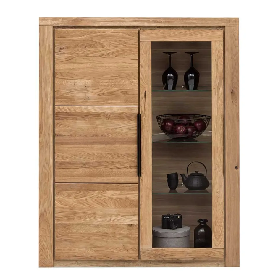 Wohnen 108x141x40 Highboard mit Glaseinsatz - Nelenia