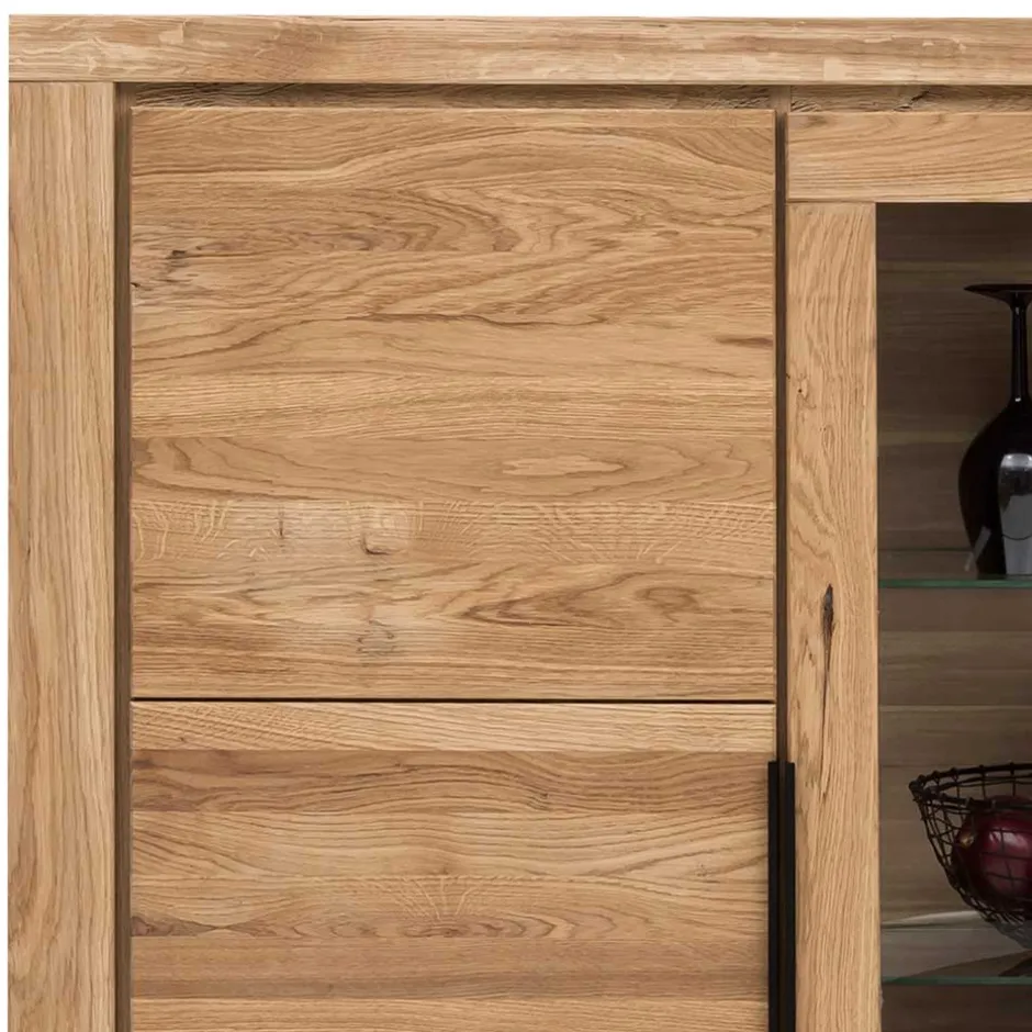 Wohnen 108x141x40 Highboard mit Glaseinsatz - Nelenia