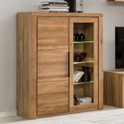 Wohnen 108x141x40 Highboard mit Glaseinsatz - Nelenia