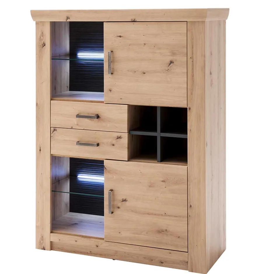 Wohnen 110x146x45 Highboard mit offenen Fächern - Wykina