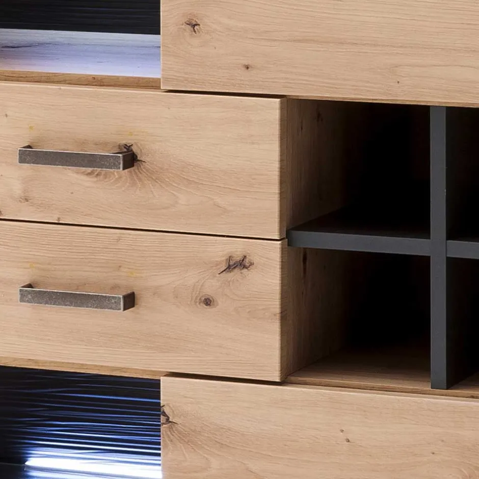 Wohnen 110x146x45 Highboard mit offenen Fächern - Wykina