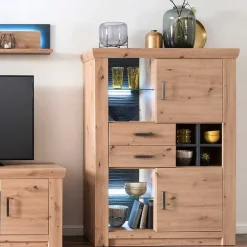 Wohnen 110x146x45 Highboard mit offenen Fächern - Wykina