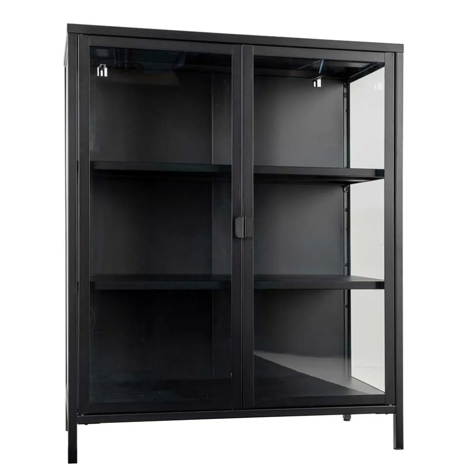 80x102x40 Highboard Vitrine aus Glas & Stahl - Immy^Wohnen Outlet