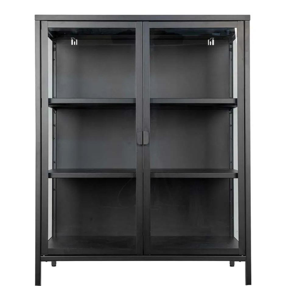 80x102x40 Highboard Vitrine aus Glas & Stahl - Immy^Wohnen Outlet