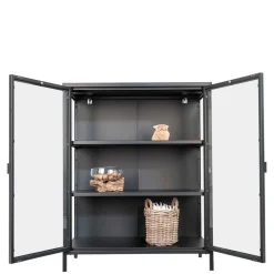 80x102x40 Highboard Vitrine aus Glas & Stahl - Immy^Wohnen Outlet