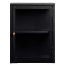 Wohnen 45x60x25 Hängende Vitrine aus Metall in Schwarz - Butoaie