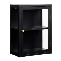 Wohnen 45x60x25 Hängende Vitrine aus Metall in Schwarz - Butoaie
