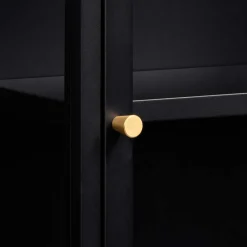 Wohnen 45x60x25 Hängende Vitrine aus Metall in Schwarz - Butoaie