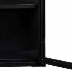 Wohnen 45x60x25 Hängende Vitrine aus Metall in Schwarz - Butoaie