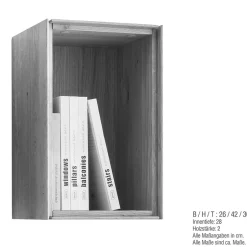 Wohnen 26x42x30 Hängeregal Fach mit Rückwand - Sinta