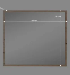 Wohnen 80x70x2 Hängespiegel mit Rahmen in Holzoptik - Kuetra
