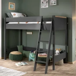 139x160x210 Hochbett mit Leiter in Anthrazit - Donya^Wohnen Outlet
