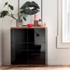 Wohnen 102x115x40 Hochglanz Kommode in Schwarz - Ercurs