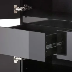 Wohnen 102x115x40 Hochglanz Kommode in Schwarz - Ercurs