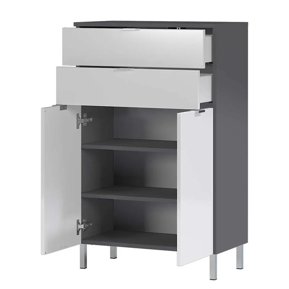 60x97x34 Hochglanz Kommode in Weiß - Otrus^Wohnen Best