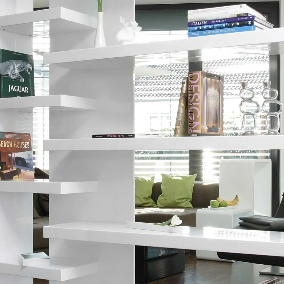 Wohnen 200x200x35 Hochglanz Regal Raumteiler - Sakura