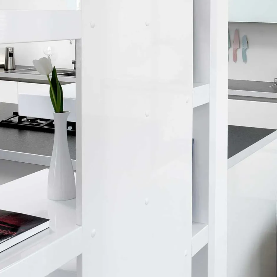 Wohnen 200x200x35 Hochglanz Regal Raumteiler - Sakura