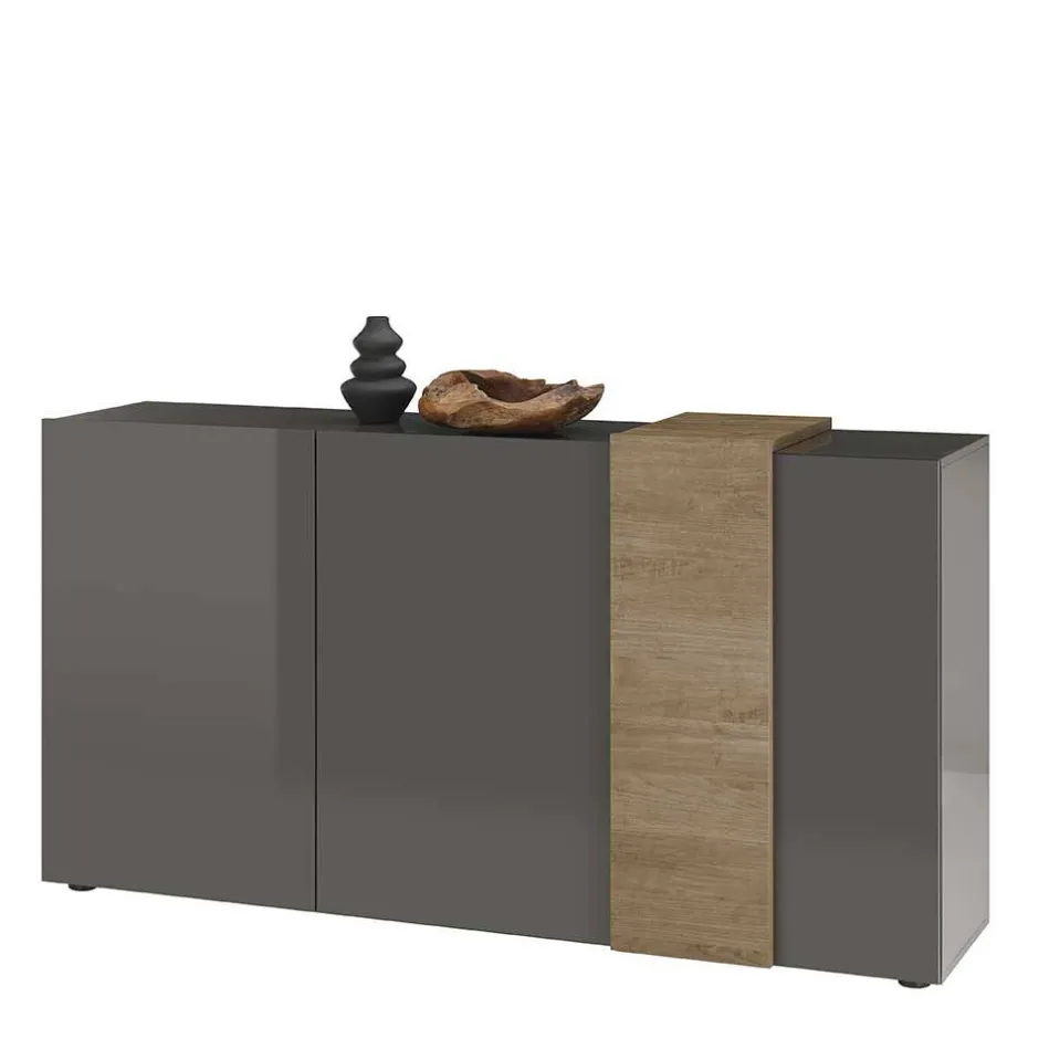 181x94x44 Hochglanz Sideboard in Dunkelgrau - Eracosta^Wohnen Outlet