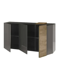 181x94x44 Hochglanz Sideboard in Dunkelgrau - Eracosta^Wohnen Outlet