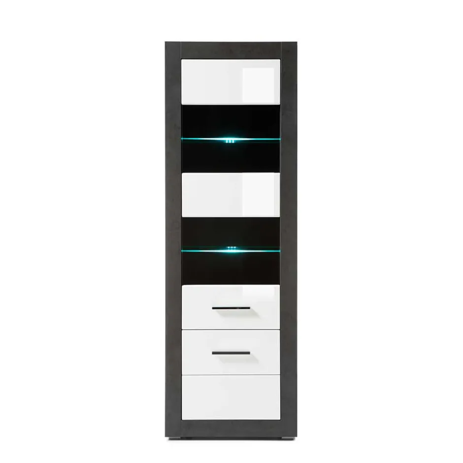 65x198x35 Hochglanz Vitrine mit 2 Türen - Istensa^Wohnen Online