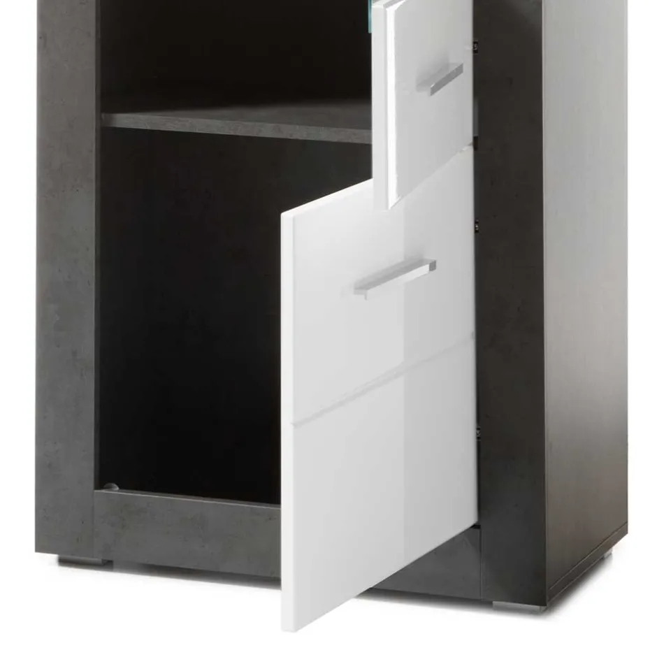 65x198x35 Hochglanz Vitrine mit 2 Türen - Istensa^Wohnen Online