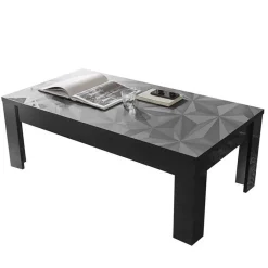 122x45x65 Hochglanz Wohnzimmertisch in Anthrazit - Kuriasna^Wohnen New