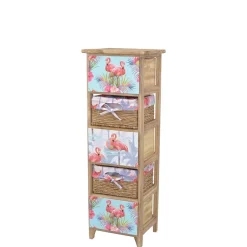 Wohnen 30x90x30 Hochkommode in Braun & Bunt - Drawa