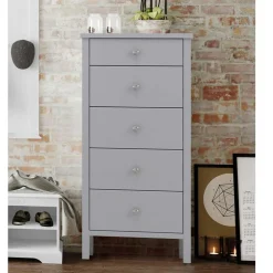 Wohnen 40x106x41 Hochkommode in Grau lackiert - Jessy