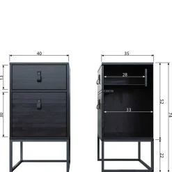 Wohnen 40x74x35 Hochkommode mit Bügelgestell - Clewono