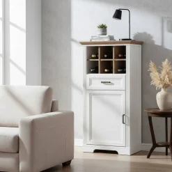 Wohnen 66x136x42 Hochkommode mit Flaschenfächern - Sinolita