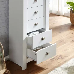 Wohnen 53x114x39 Hochkommode mit fünf Schubladen - Intora