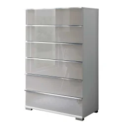 Wohnen 75x120x42 Hochkommode mit Glas Front - Nucina