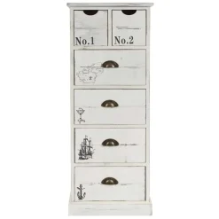 Wohnen 40x104x30 Hochkommode mit maritimen Motiven - Maggiore