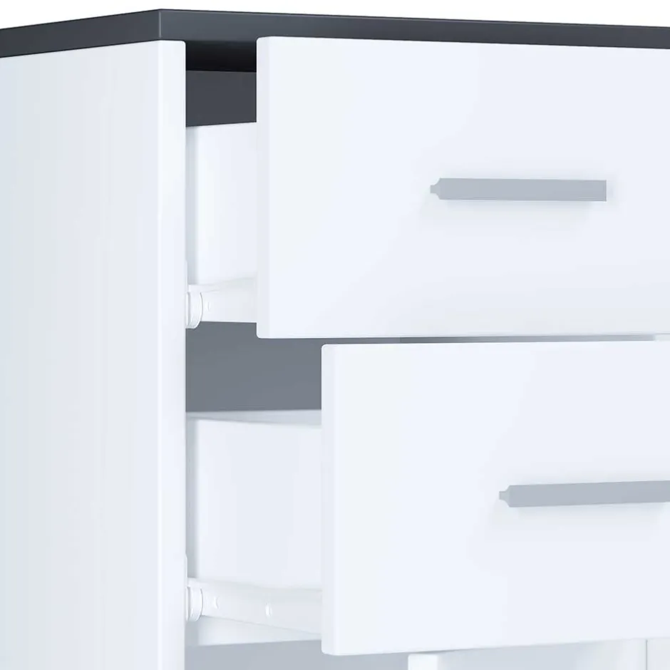 Wohnen 32x97x28 Hochkommode mit Tür & zwei Schubladen - Rondja