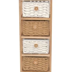 Wohnen 30x73x25 Hochkommode mit vier Körben - Rennia